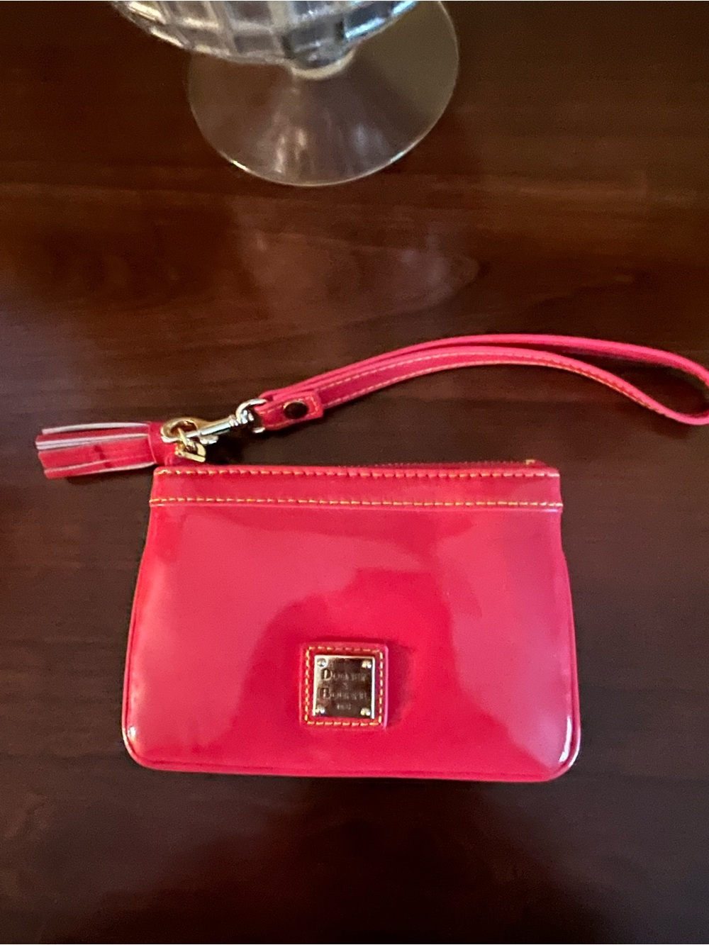 Dooney & Bourke Hot Pink Patent Wristlet Clutch